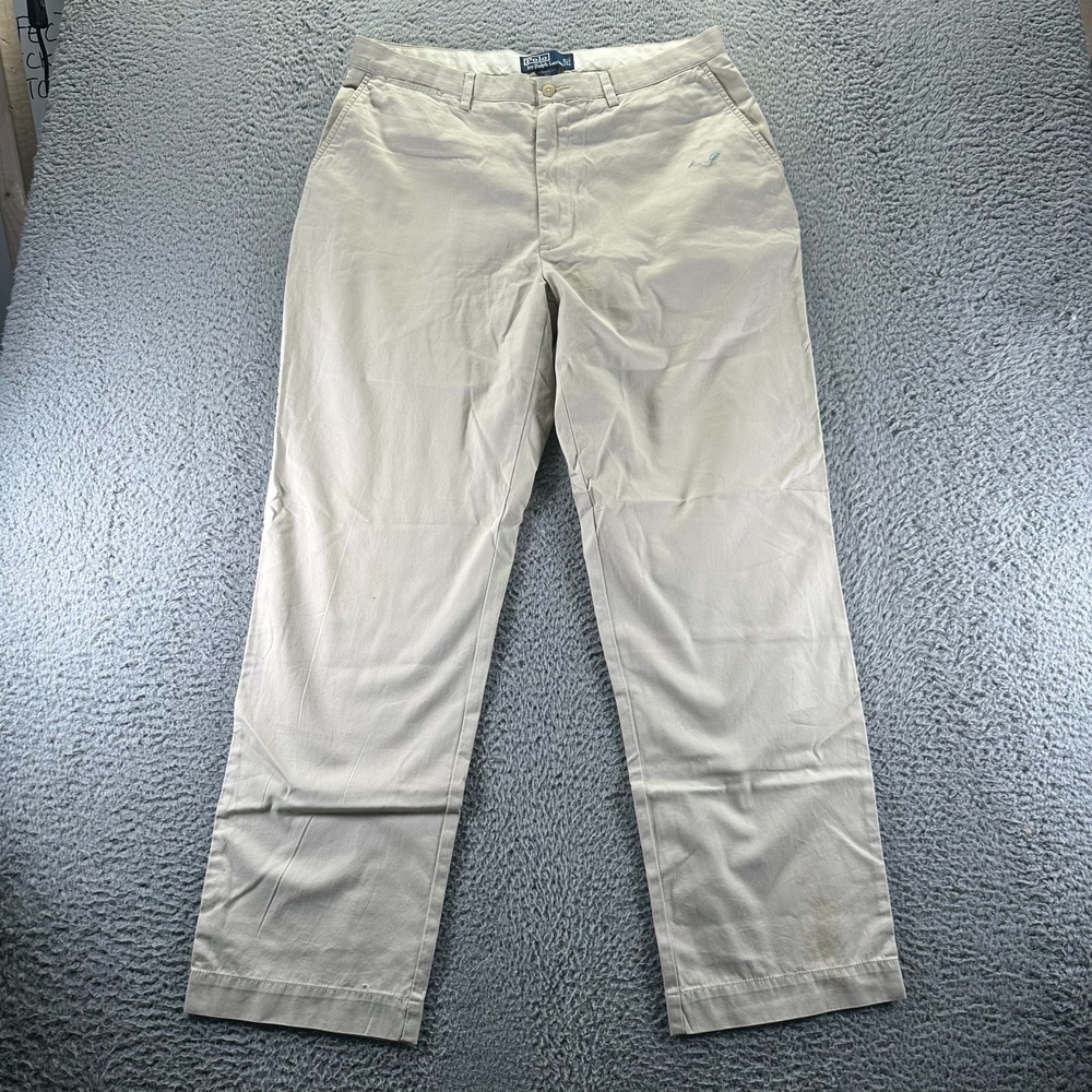 Polo Ralph Lauren Prospect Pant Mens 36x32 Beige Cotton Chino‎ Straight Preppy